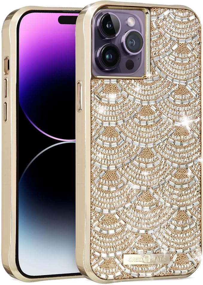Case-Mate 14 Pro Case - Brilliance Chandelier, Luxury Bling Glitter Cover with Inset Crystals